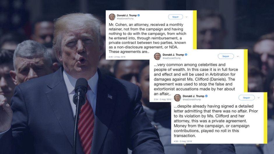 Trump niega que con dinero de campaña se pagó a actriz Stormy Daniels