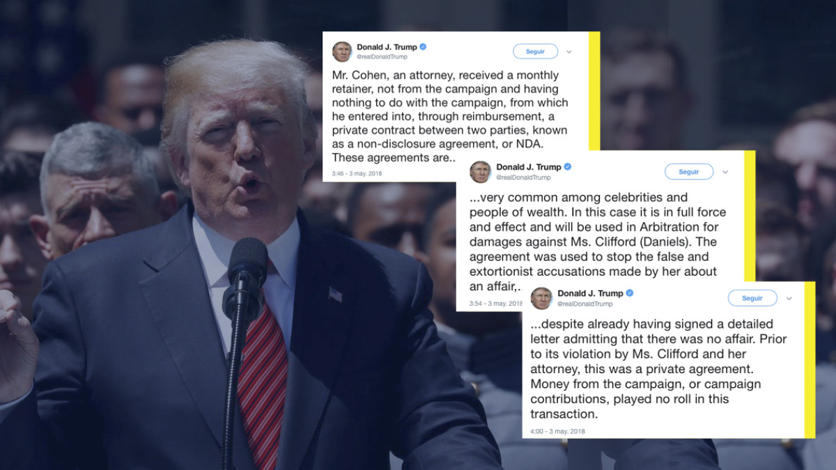 Trump niega que con dinero de campaña se pagó a actriz Stormy Daniels