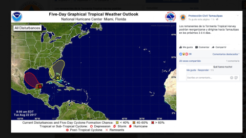 PC de Tamaulipas emite alerta por "Harvey"