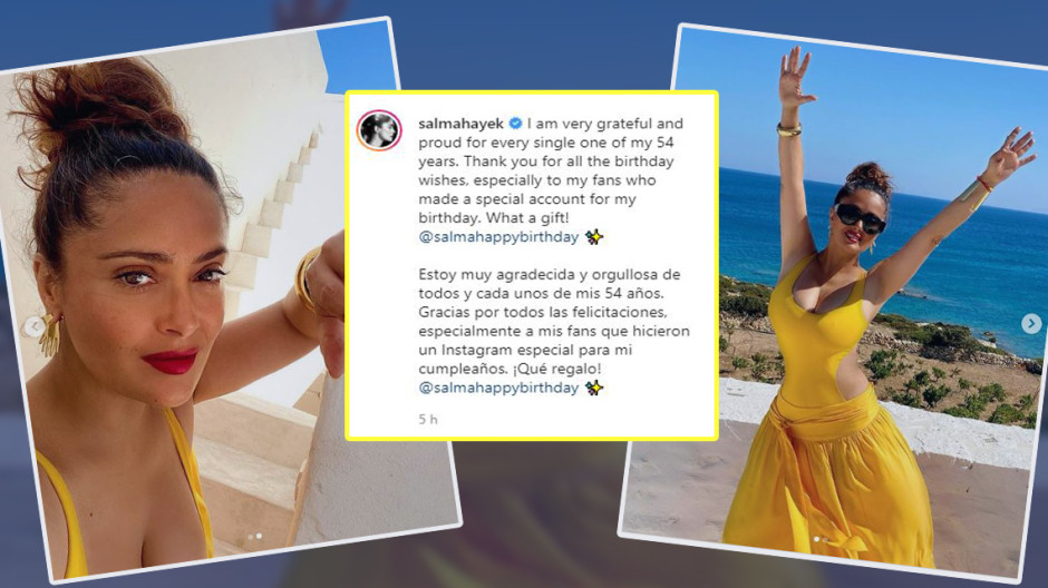 Celebra Salma Hayek sus 54 años mostrando su gran figura 