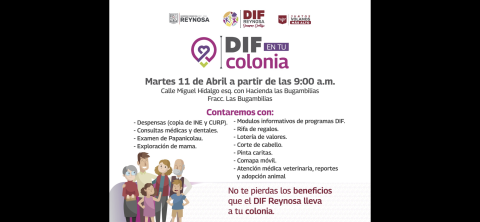 Programa DIF en Tu Colonia beneficiará a familias de Las Bugambilias