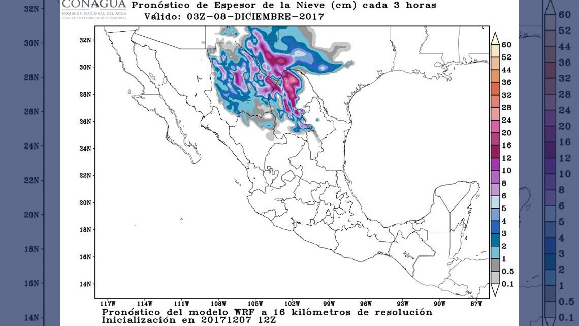 Reportan nevadas en norte del país