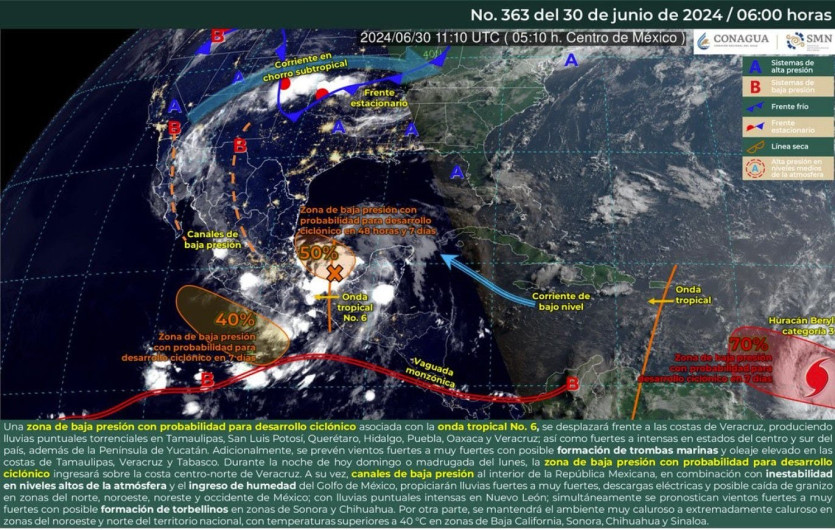 En horas, Beryl se intensificó a Huracán categoría 4