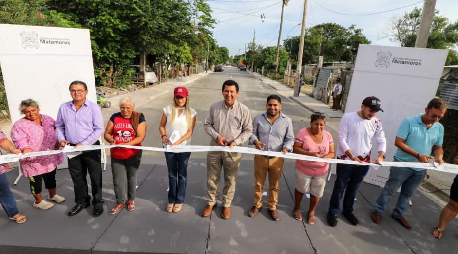 Intensifica alcalde Mario López pavimentación  en Matamoros; entrega obras por 6.4 MDP