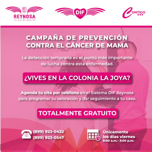 DIF Reynosa acerca Campaña de Prevención contra el Cáncer de Mama a mujeres de la Colonia La Joya y alrededores