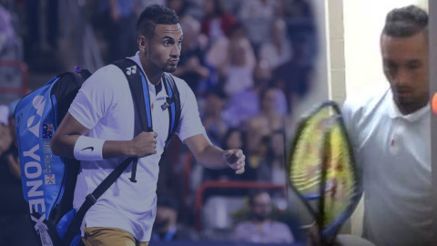 Kyrgios pidió un break para ir al baño y rompió dos raquetas