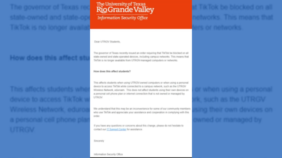 UTRGV prohíbe el acceso de TikTok en la red de la universidad