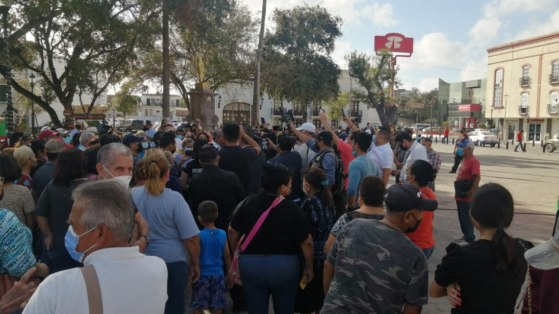 Protestan frente a la JAD de Matamoros