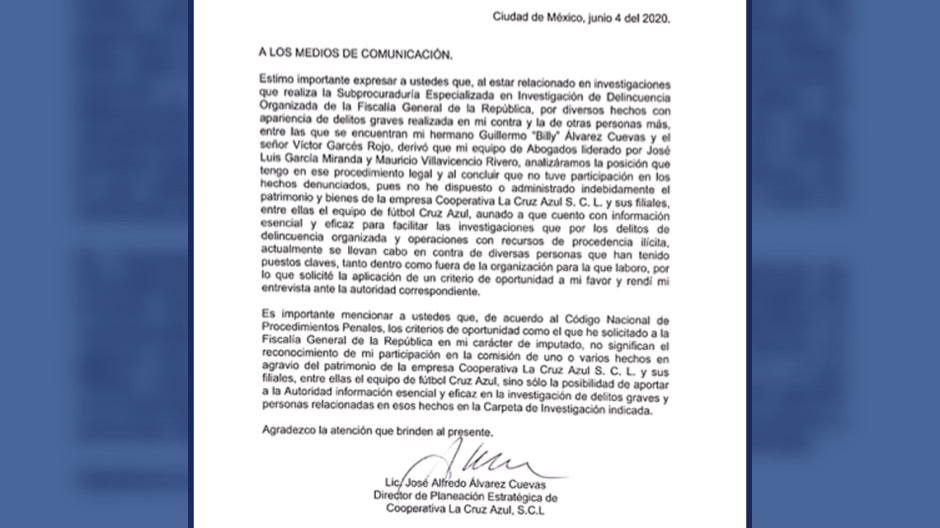 Hermano de Billy Álvarez asegura que no participó en las desviaciones millonarias contra Cruz Azul