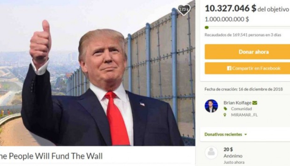 Realizan colecta en GoFundMe para construcción del muro