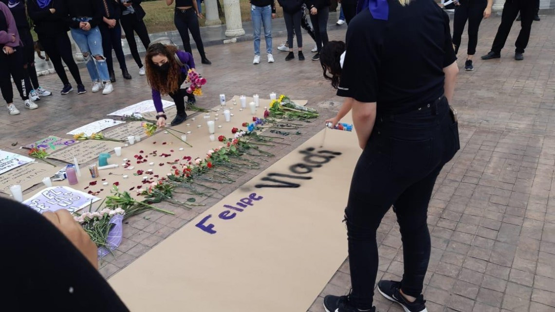 Movimiento feminista realiza protesta en el Paseo Méndez 