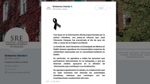 Hallan sin vida a joven mexicano desaparecido en Irlanda