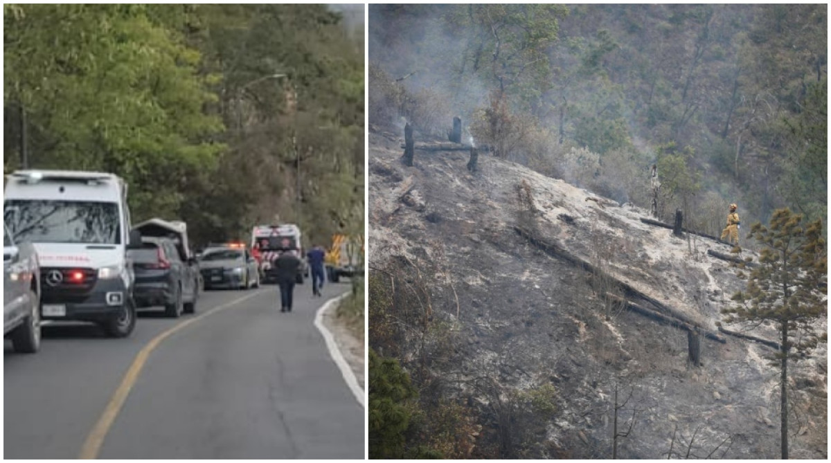 Al menos 12 personas al caer camioneta a barranco en Santiago, Nuevo León 