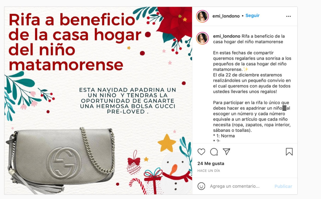 Influencer matamorense realiza sorteo a beneficio de casa hogar 