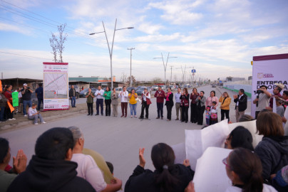 Entrega Alcaldesa Carmen Lilia Canturosas importante obra de infraestructura vial en Reservas Territoriales 