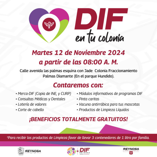 Beneficiará 'DIF en Tu Colonia' a familias en Fraccionamiento Palmas Diamante 