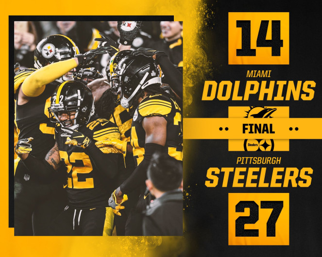 Steelers vienen de atrás y vencen a Miami en el Monday Night Football
