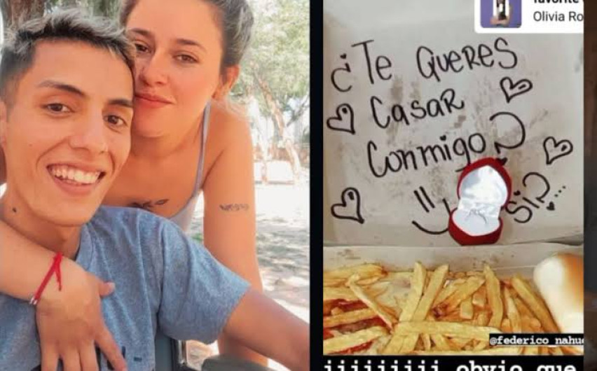Joven propone matrimonio con orden de milanesa y papas