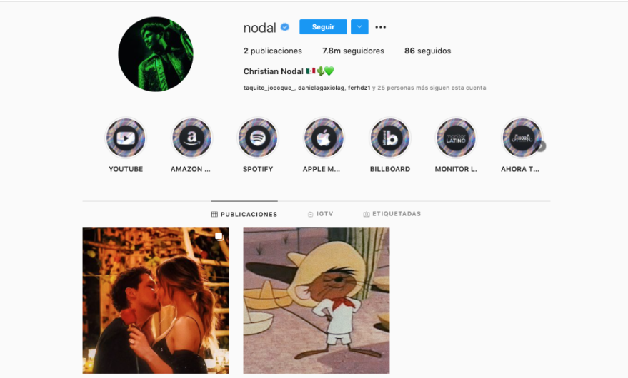 Regresa Christian Nodal a Instagram Nodal con foto con Belinda 