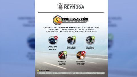 Exhorta Gobierno Municipal a disminuir accidentes al conducir 