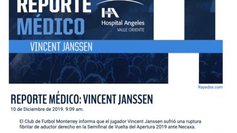 Janssen se perderá el Mundial de Clubes por lesión