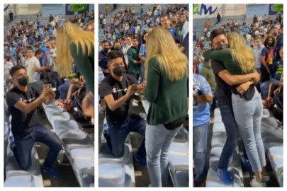 Pareja se compromete durante final de Tampico Madero vs Atlante