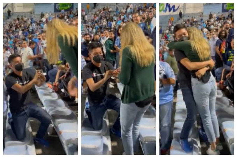 Pareja se compromete durante final de Tampico Madero vs Atlante