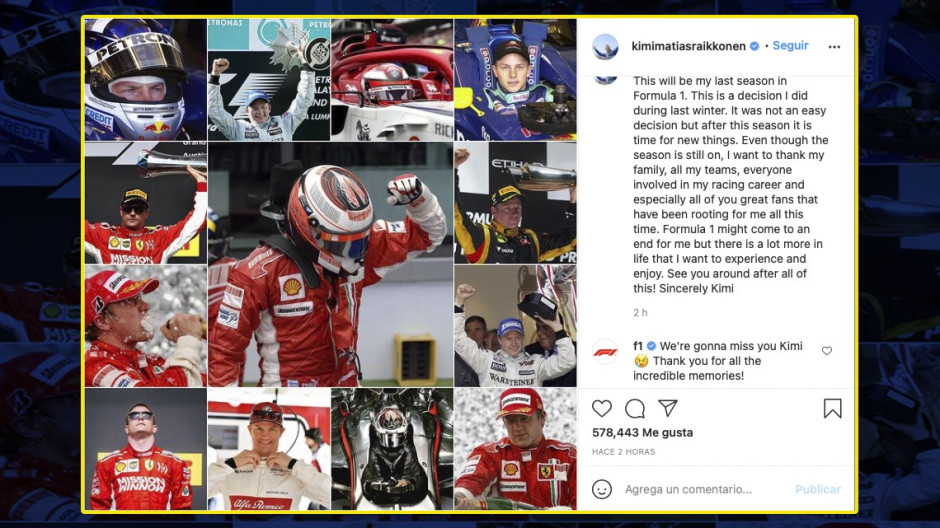 Kimi Raikkonen anuncia su retiro de la Fórmula 1