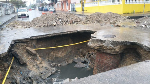 Se abre la tierra en Ciudad Madero