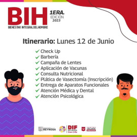 Inicia Bienestar Integral del Hombre 2023 este lunes