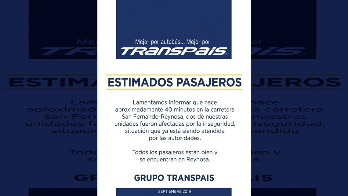 Tras enfrentamiento en la San Fernando - Reynosa no hay civiles heridos: Vocería 