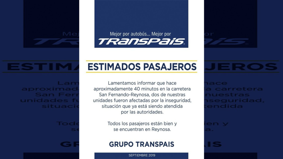 Tras enfrentamiento en la San Fernando - Reynosa no hay civiles heridos: Vocería 