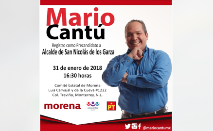 Mario Cantú se registrará como precandidato a la alcaldía de San Nicolás