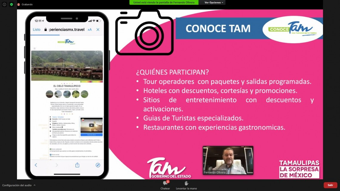 Presenta Turismo Tamaulipas su plataforma y aplicación “Conoce Tam” y “Compra Tam”