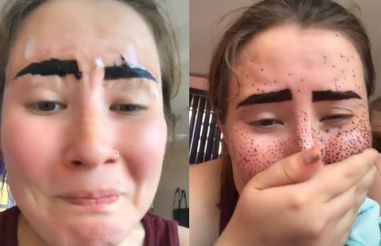 ¡Quería ser viral! Chica hace TikTok pintándose la cara con henna y termina mal  