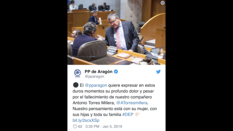 Fallece a los 54 años el político del PP Antonio Torres