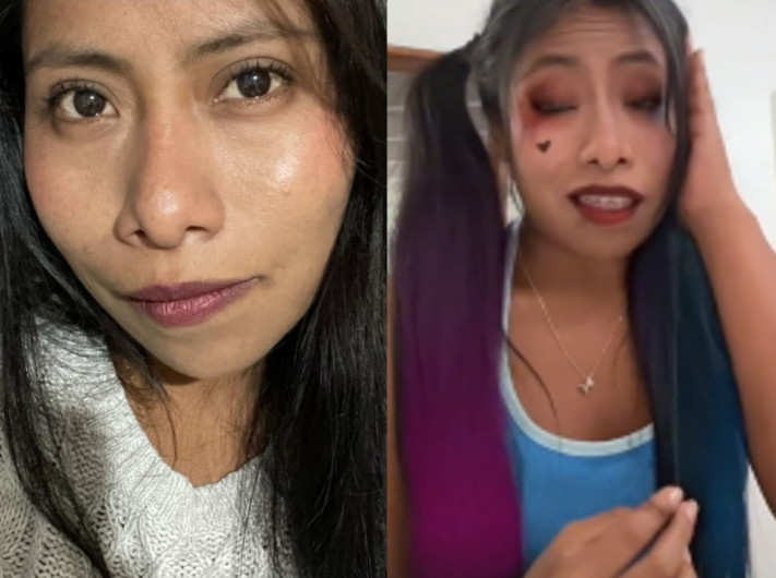 Aparicio aparece como Harley Quinn 