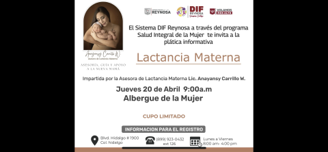 Este jueves Plática Sobre la Lactancia Materna