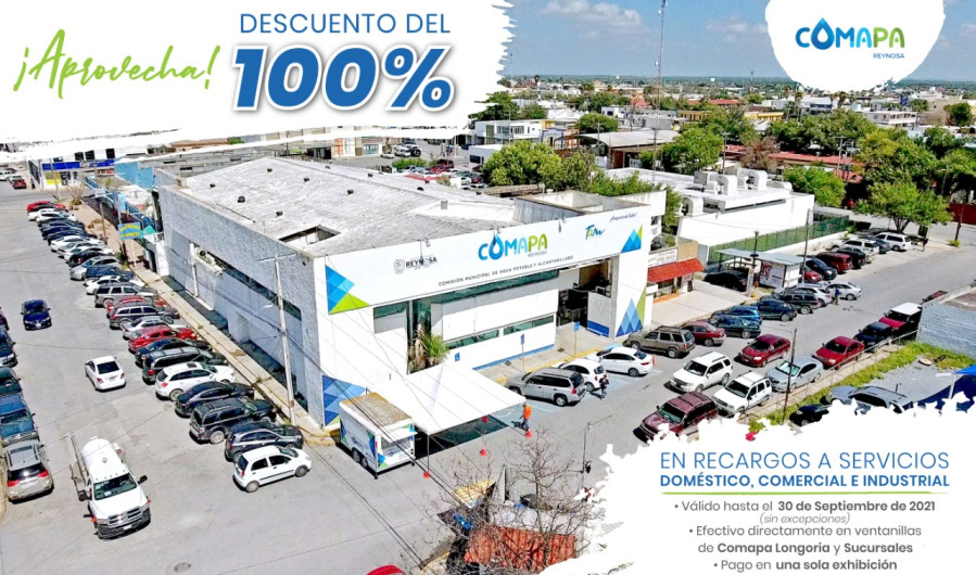 Condona COMAPA Reynosa recargos en servicio doméstico, comercial e indistrial