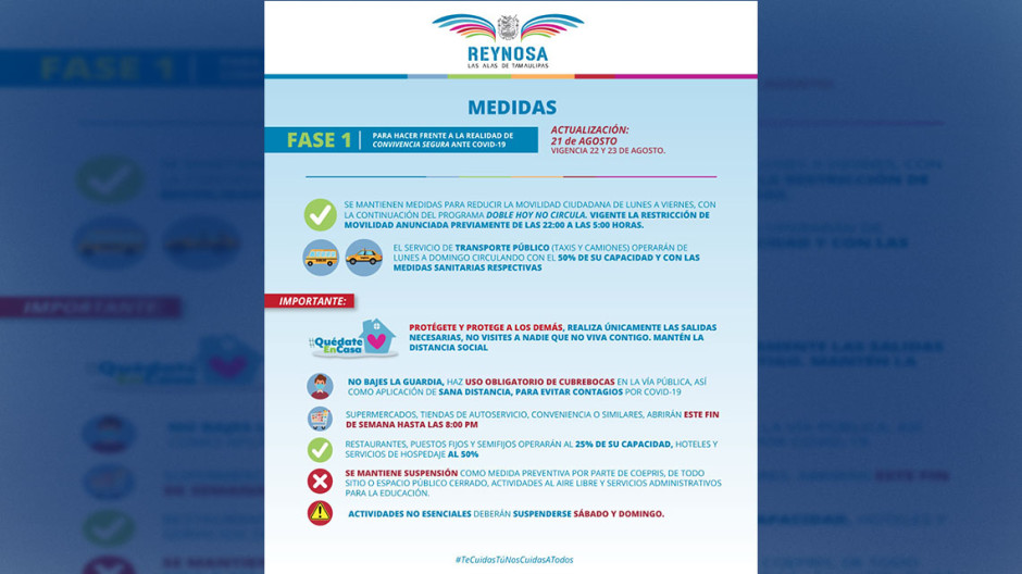 Invita Municipio a respetar medidas de la Fase 1 por COVID-19 