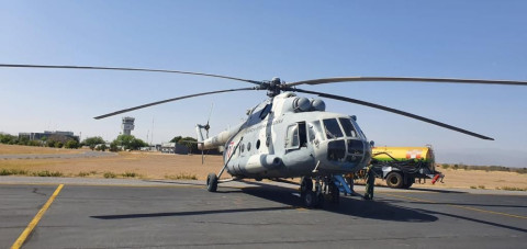 Arriba helicóptero de la Fuerza Aérea a "El Cielo" para combatir incendio