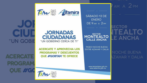 Realizarán jornada "Un Gobierno Cerca de Ti" 