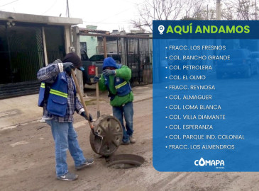 Intensifica COMAPA limpieza de la red de drenaje sanitario 
