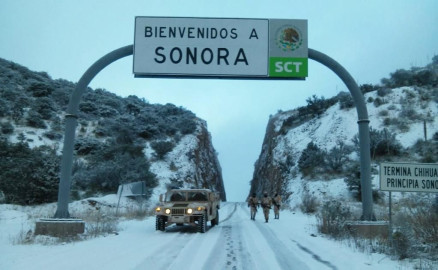 Caen nevadas en Sonora por frente frío 24: PC