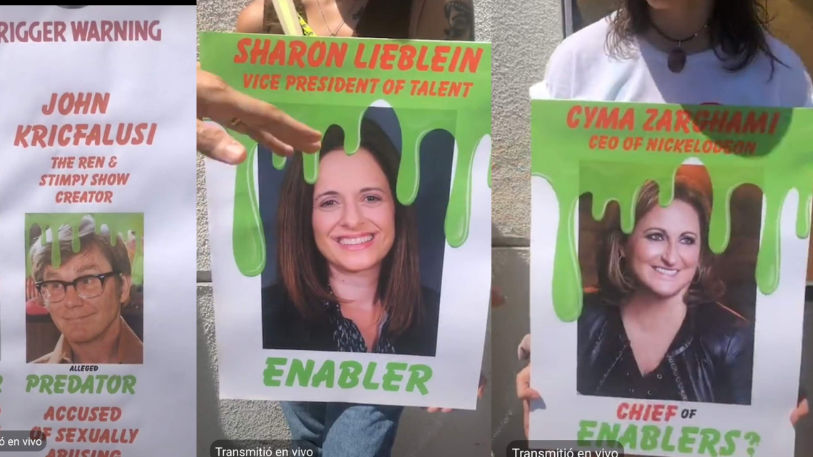 Alexa Nikolas protesta afuera de Nickelodeon por abuso infantil por parte de la empresa
