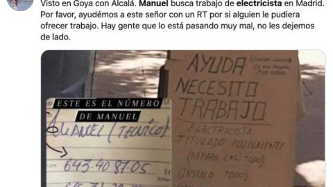 Encuentra empleo gracias a anuncio de cartón