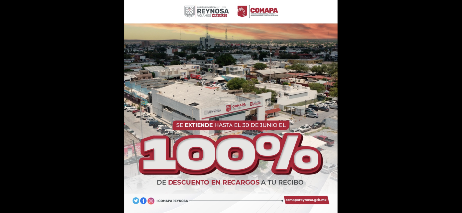 Extiende COMAPA descuento del 100% en recargos al pagar el recibo de agua