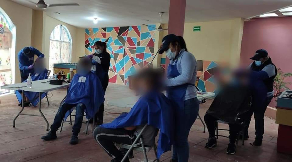 DIF Reynosa llevó jornada de corte de cabello a centros asistenciales