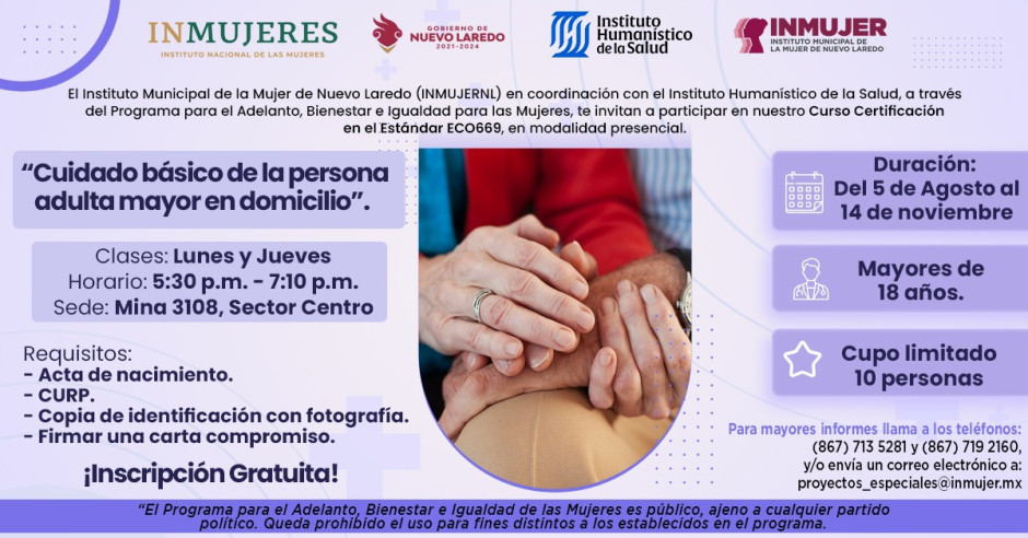 Lanza InMujer Convocatoria para curso/certificación financiado por programa federal 