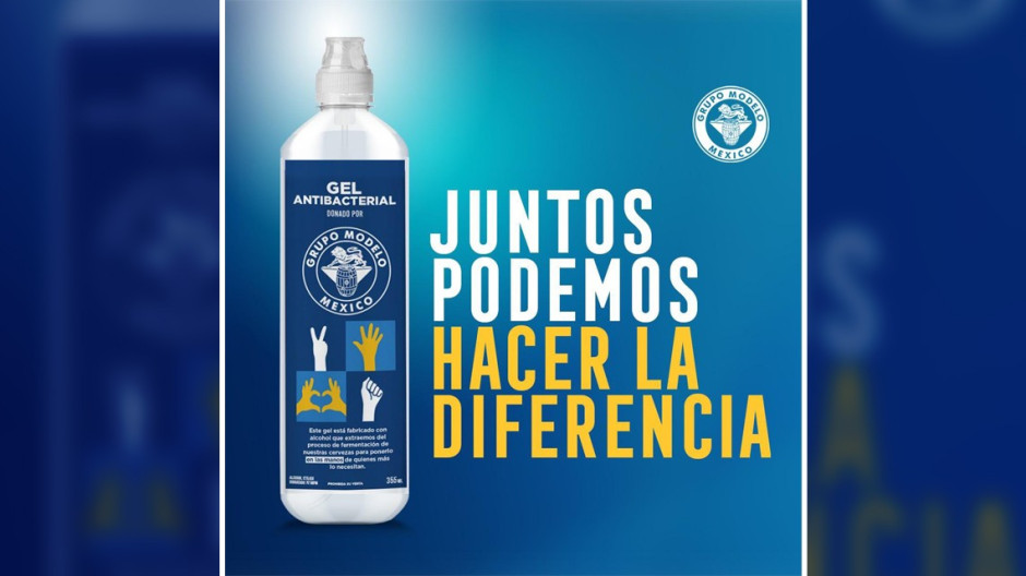 ¡#PorNuestroMéxico! Grupo Modelo dona 300 botes de gel antibacterial